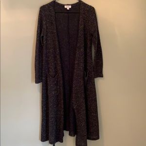 Small LulaRoe Black Speckled Sarah Cardigan